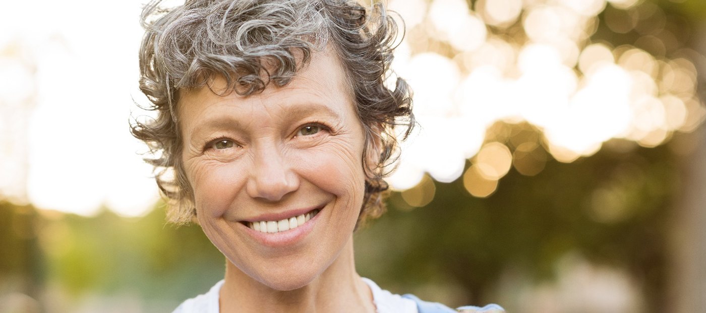 closeup of woman smiling 