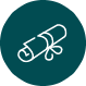 Animated rolled up diploma icon