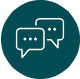 Two animated text speech bubbles icon
